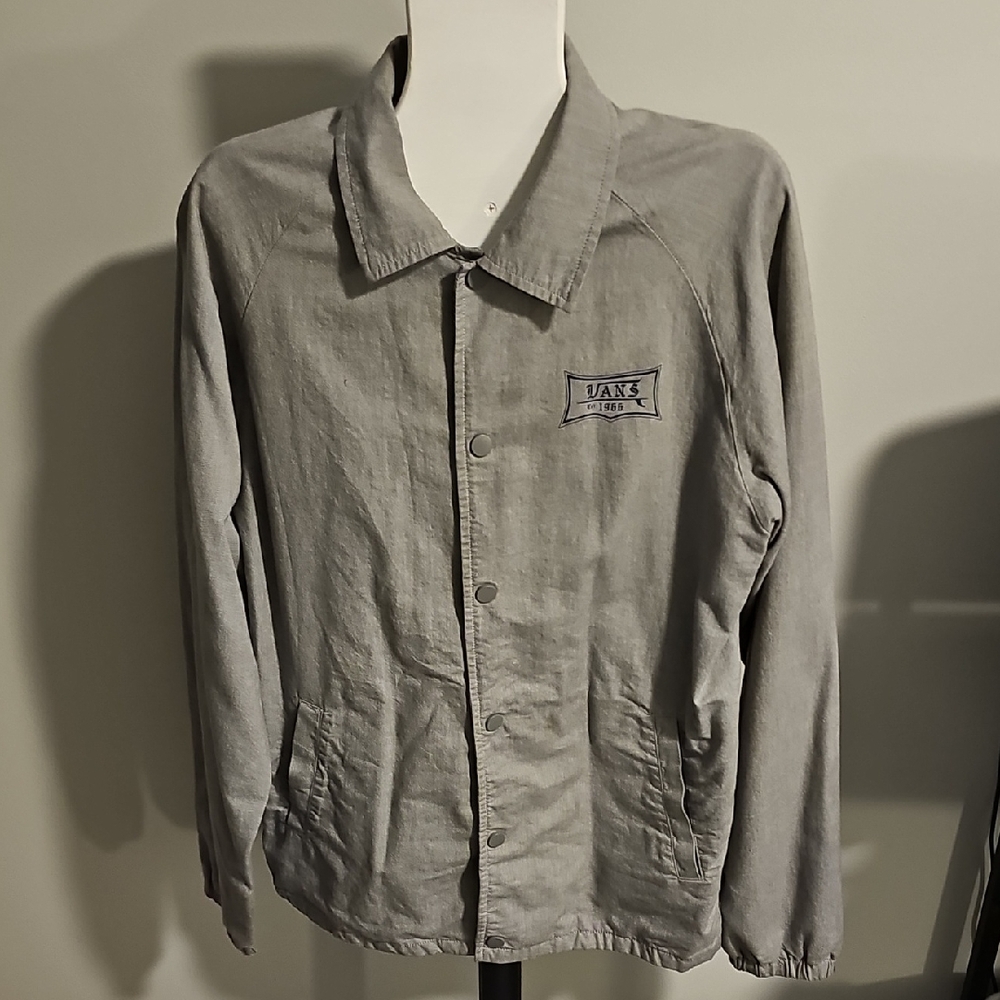 Vans Light Gray Button-Up Jacket - image 1